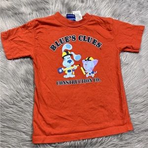 Vintage Blues Clues Nick JR Toddler Kids Shirt Orange Construction